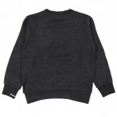 Детски пуловер от фино плетиво в графит  2