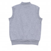 Детски ватиран елек с кученца в сив меланж 2