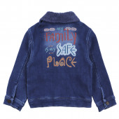 Детско дънково яке с пухкава яка 2