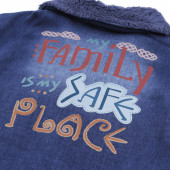 Детско дънково яке с пухкава яка 5