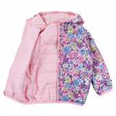 Двулицево преходно яке "Flowers" в розово 3
