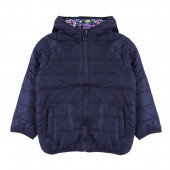 Двулицево преходно яке "Flowers" в тъмносиньо 4