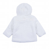 Детско пухено палтенце в бяло 2