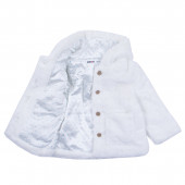 Детско пухено палтенце в бяло 3