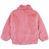 Детско пухено палто в бонбонено розово 3