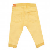 Памучен панталон с ластик на талията в жълто 2