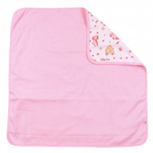 Двулицева памучна пелена със слончета в розово 80 х 80 см 3