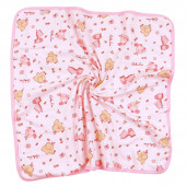 Двулицева памучна пелена със слончета в розово 80 х 80 см 4