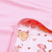 Двулицева памучна пелена със слончета в розово 80 х 80 см 6