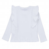 Едноцветна блуза за момичета в бяло 2