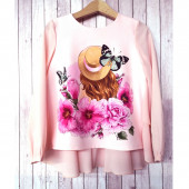 Ефирна туника "Beautiful" в цвят пудра 3