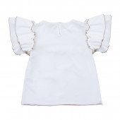 Елегантна блуза с къдрички в бяло 2