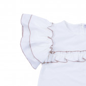 Елегантна блуза с къдрички в бяло 3