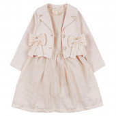 Елегантна официална рокля със сако в бежово 2