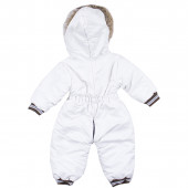 Бебешки ескимос с пухена качулка в бял 2