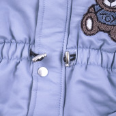 Бебешки ескимос с пухена качулка в синьо 6