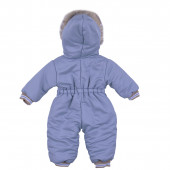 Бебешки ескимос с пухена качулка в синьо 2