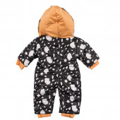 Бебешки ескимос с пухена качулка "Cool" черно и оранжево 2