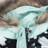 Бебешки ескимос с пухена качулка "Cool" черно и зелено 4