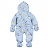 Бебешки ескимос с ръкавички и терлички ''Панда'' в синьо 2