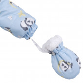 Бебешки ескимос с ръкавички и терлички ''Панда'' в синьо 5