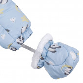 Бебешки ескимос с ръкавички и терлички ''Панда'' в синьо 6