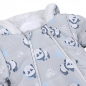 Бебешки ескимос с ръкавички и терлички ''Панда'' в сиво 4