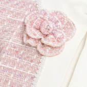 Официална рокля в екрю с туидово сако  4