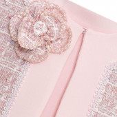 Официална рокля в розово с туидово сако 4