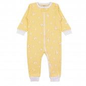 Бебешки ромпър с цип и открити крачета в жълто 2