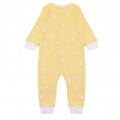 Бебешки ромпър с цип и открити крачета в жълто 3