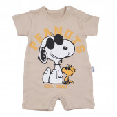 Бебешки летен гащеризон "Peanuts" в цвят капучино 2