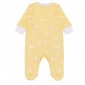 Бебешки памучен ромпър с цип в жълто 3