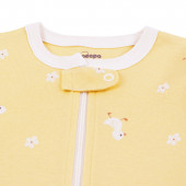 Бебешки памучен ромпър с цип в жълто 4