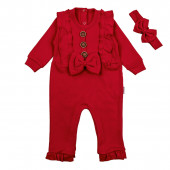 Плътен бебешки гащеризон с лента за глава 2