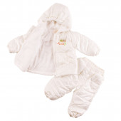 Бебешко зимно яке и панталон в екрю (6 - 24 мес.) 2