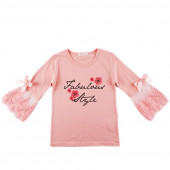 Красива блуза за момичета с ефирни ръкави (6 - 12 год.) 2