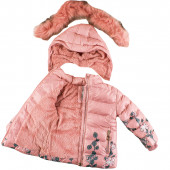 Зимно яке за момичета в опушено розово (9 мес. - 5 год.) 2