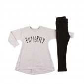 Детски комплект за момичета "Butterfly" в сив меланж (4 - 6 год.) 2