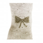 Памучен чорапогащник с 3D апликация в сив меланж (7 - 10 год.) 2
