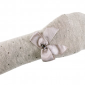 Памучен чорапогащник с 3D апликация в сив меланж (1 - 10 год.) 2