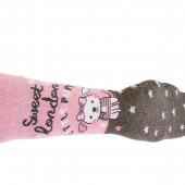Памучен чорапогащник в розово и сиво с апликация (1 - 8 год.) 2