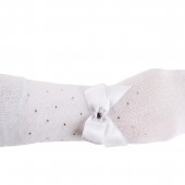 Памучен чорапогащник с 3D апликация в бяло (1 - 10 год.) 2