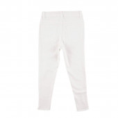 Еластични слим панталони с кръпки в бяло (7 - 14 год.) 2