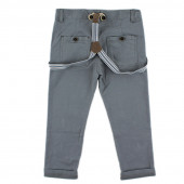 Памучен панталон с тиранти в сив цвят (3 - 8 год.) 2