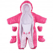 Бебешки ескимос за момичета в наситено розово (3 - 9 мес.) 2
