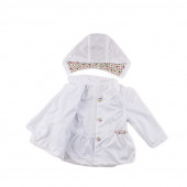 Бебешки шлифер за момичета "Кокетка" в бяло (9 - 24 мес.) 2