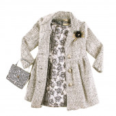 Комплект рокля, манто и чанта "Silver roses" (4 - 7 год.) 2