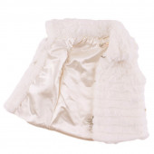 Детски пухен елек в бяло за момичета (2 - 5 год.) 2