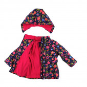 Детско зимно яке за момичета на цветя (2 - 7 год.) 2